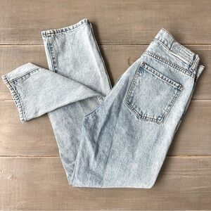 Revice High Rise Acid Wash 80s Mom Jeans Button Fly 100% Cotton